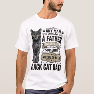 Zwarte Kat Vader Vintage Gravure T-Shirt Ontwerp_1