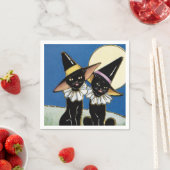  zwarte kat Vakantie feestdag papieren servetten (Insitu)