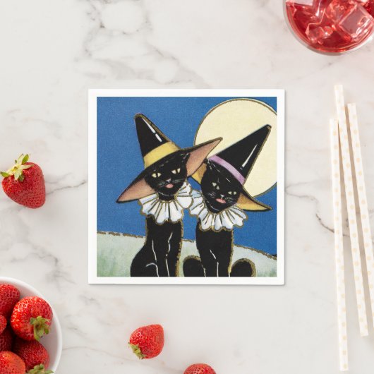 zwarte kat Vakantie feestdag papieren servetten (Insitu)