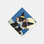 zwarte kat Vakantie feestdag papieren servetten (Hoek)