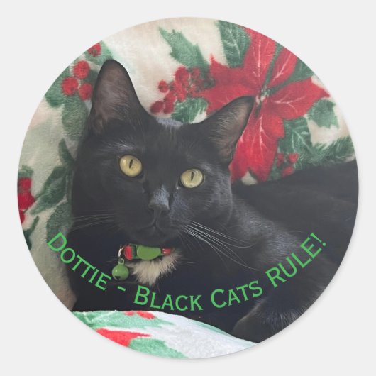 Zwarte Kat Vakantie Sticker (Voorkant)