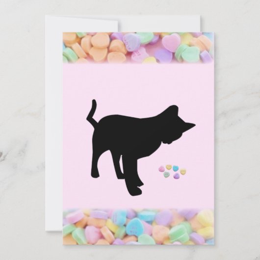 Zwarte Kat Valentijnsdag Kaart (Voorkant)