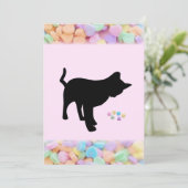 Zwarte Kat Valentijnsdag Kaart (Staand voorkant)