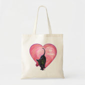 Zwarte Kat Valentijnsdag Tote Bag (Voorkant)