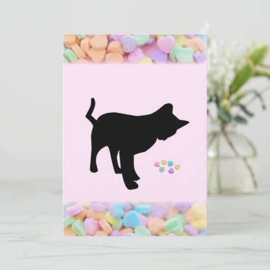 Zwarte Kat Valentijnskaart Feestdagenkaart (Staand voorkant)