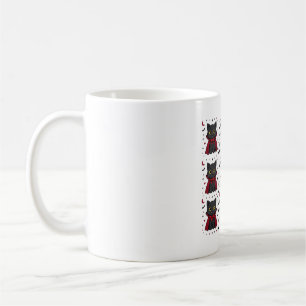 Zwarte Kat Vampier Cape Halloween Patroon Koffiemok
