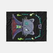 Zwarte Kat Vampier Dracula En Teddydbeer Voor Fleece Deken (Voorkant (Horizontaal))