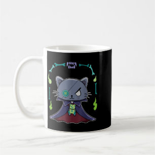Zwarte Kat Vampier Dracula En Teddydbeer Voor Koffiemok