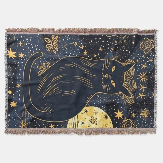 Zwarte kat van de bruine rok deken (Voorkant)