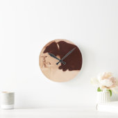 Zwarte kat van de kever ronde klok (Huis)