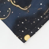 Zwarte kat van de Starry Skies Fleece Deken (Hoek)