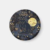 Zwarte kat van de Starry Skies Magnet (Voorkant)