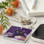 Zwarte kat van de Witch's boekwinkel - Sleutelhang Sleutelhanger (Voorkant Rechts)