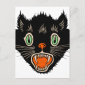 zwarte kat van Halloween Scared Briefkaart (Voorkant)