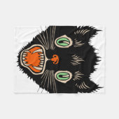  zwarte kat van Halloween Scared Fleece Deken (Voorkant (Horizontaal))