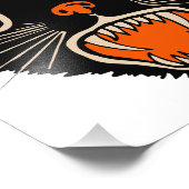 zwarte kat van Halloween Scared Foto Afdruk (Hoek)