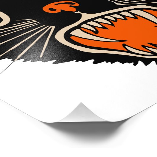  zwarte kat van Halloween Scared Foto Afdruk (Hoek)