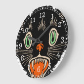 zwarte kat van Halloween Scared Grote Klok (Hoek)