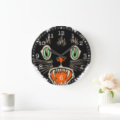 zwarte kat van Halloween Scared Grote Klok (Huis)