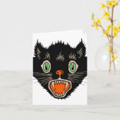 zwarte kat van Halloween Scared Kaart (Gele Bloem)