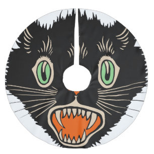  zwarte kat van Halloween Scared Kerstboom Rok