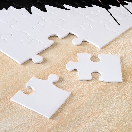  zwarte kat van Halloween Scared Legpuzzel (Zijkant)