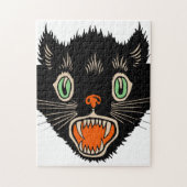  zwarte kat van Halloween Scared Legpuzzel (Verticaal)