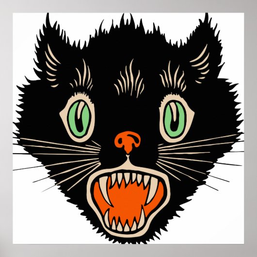  zwarte kat van Halloween Scared Poster (Voorkant)