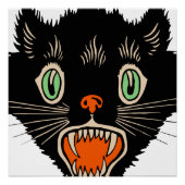 zwarte kat van Halloween Scared Poster (Voorkant)