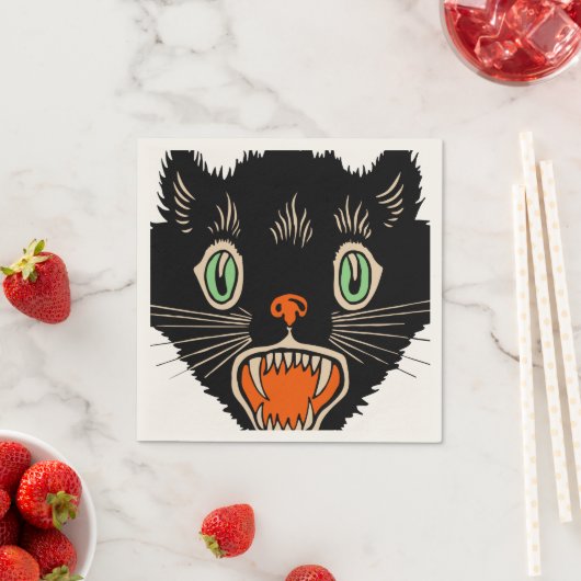  zwarte kat van Halloween Scared Servetten (Insitu)