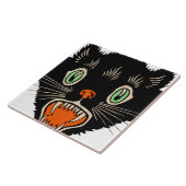  zwarte kat van Halloween Scared Tegeltje (Zijkant)