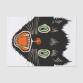  zwarte kat van Halloween Scared Tissuepapier (Voorkant)