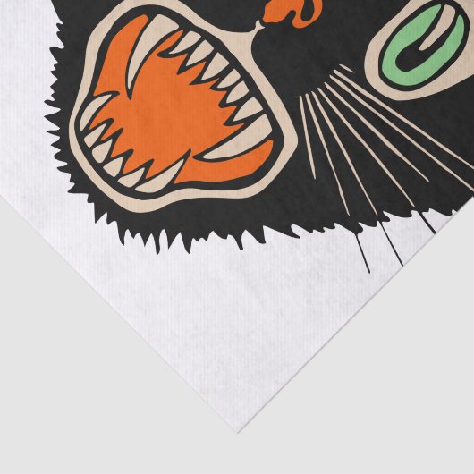  zwarte kat van Halloween Scared Tissuepapier (Detail)