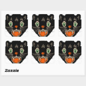 zwarte kat van Halloween Scared Vierkante Sticker (Vel)