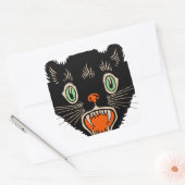 zwarte kat van Halloween Scared Vierkante Sticker (Envelop)