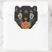 zwarte kat van Halloween Scared Vierkante Sticker (Tas)