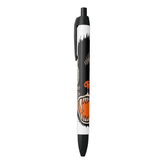  zwarte kat van Halloween Scared Zwarte Inkt Pen (Top (Verticaal))