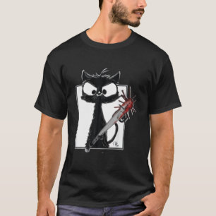 Zwarte kat van het cadeau-honkbal van de partij Ha T-shirt