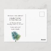 Zwarte kat verhuisbericht briefkaart (Achterkant)
