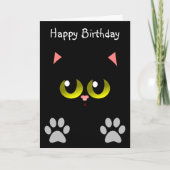 Zwarte Kat Verjaardag Kaart (Voorkant)