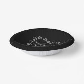 Zwarte Kat Verjaardag Poot Print Hart Papier Bowls Papieren Kommen (Gebogen)