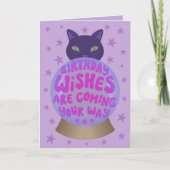 Zwarte Kat Verjaardags Geluk Kaart (Voorkant)