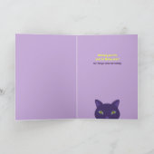 Zwarte Kat Verjaardags Geluk Kaart (Binnen)