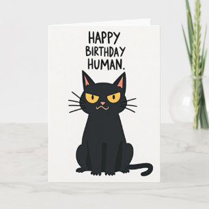 Zwarte Kat Verjaardagskaart Kaart