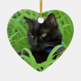 Zwarte Kat Verjaardagsornament uit Bombay Keramisch Ornament