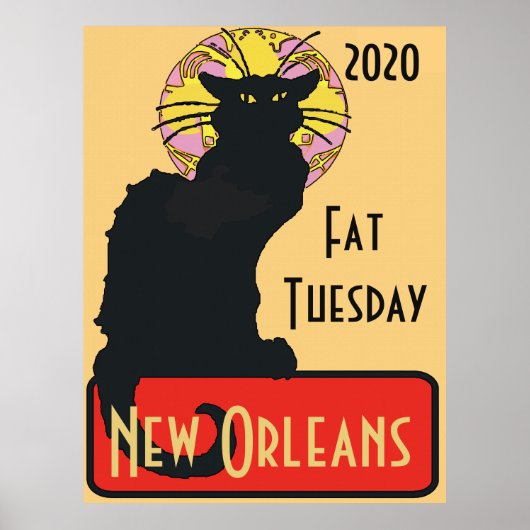 Zwarte Kat, Vet Dinsdag, geef tekst uit Poster (Voorkant)