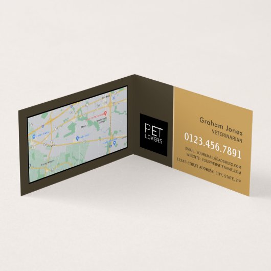 Zwarte kat, veterinair, gedetailleerd visitekaartje (Binnen)