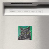 Zwarte kat vierkante magneet (Insitu (Vaatwasser))