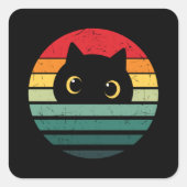  zwarte kat vierkante sticker (Voorkant)