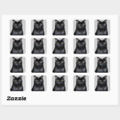 Zwarte kat vierkante sticker (Vel)